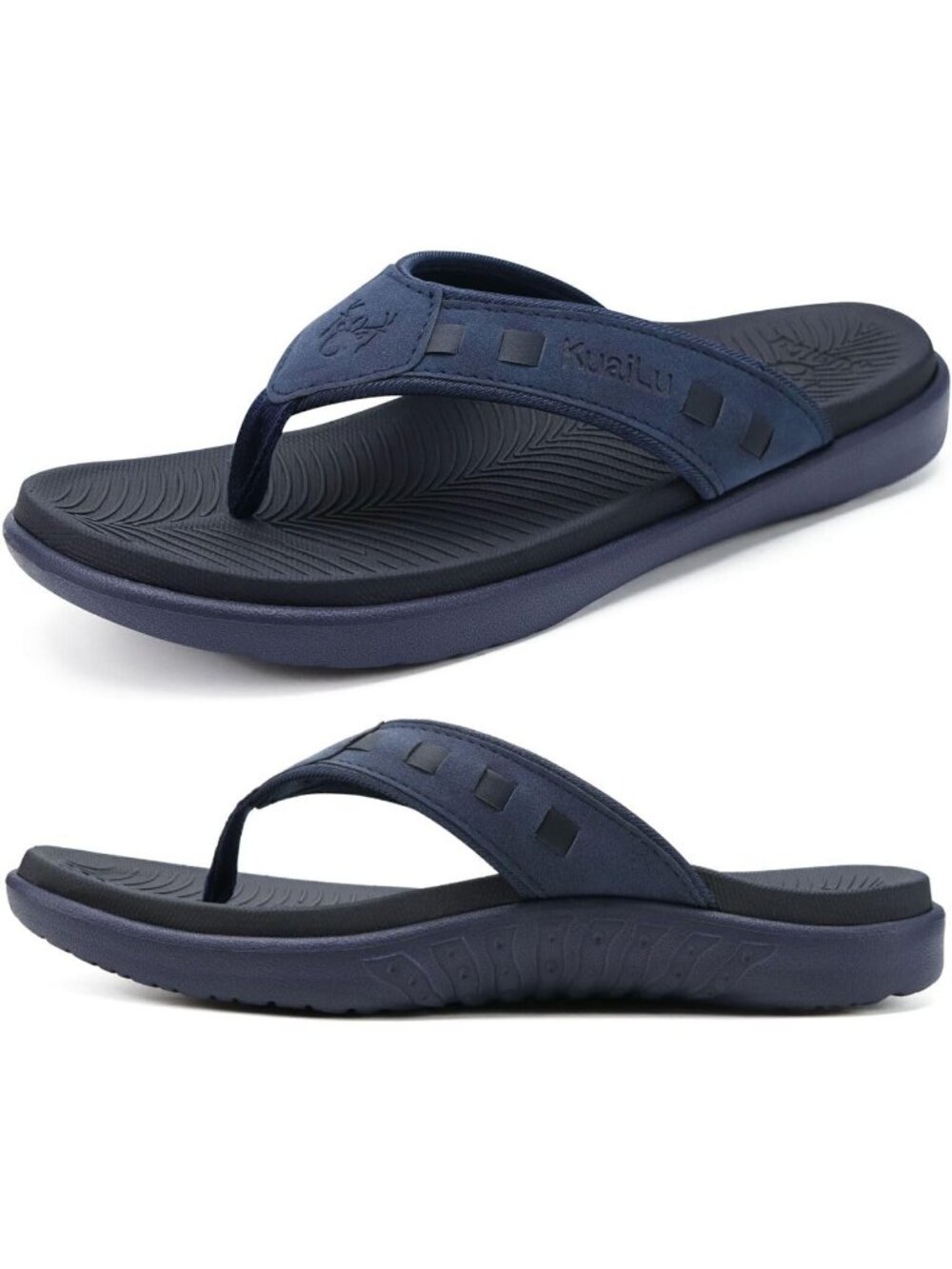 Men's Black Blue Sport Flip Flops Comfort Orthotic Thong Sandals Arch Support